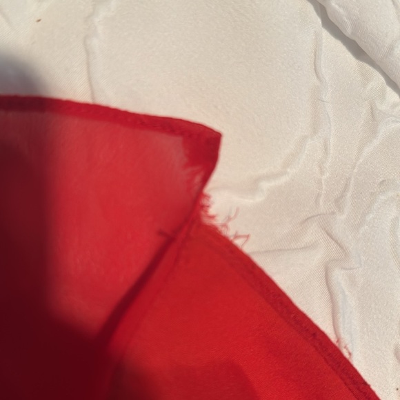 Faviana red long formal sweetheart gown ruched with cape train size 4 - Picture 14 of 14